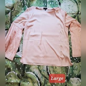 Bell sleeve silk top